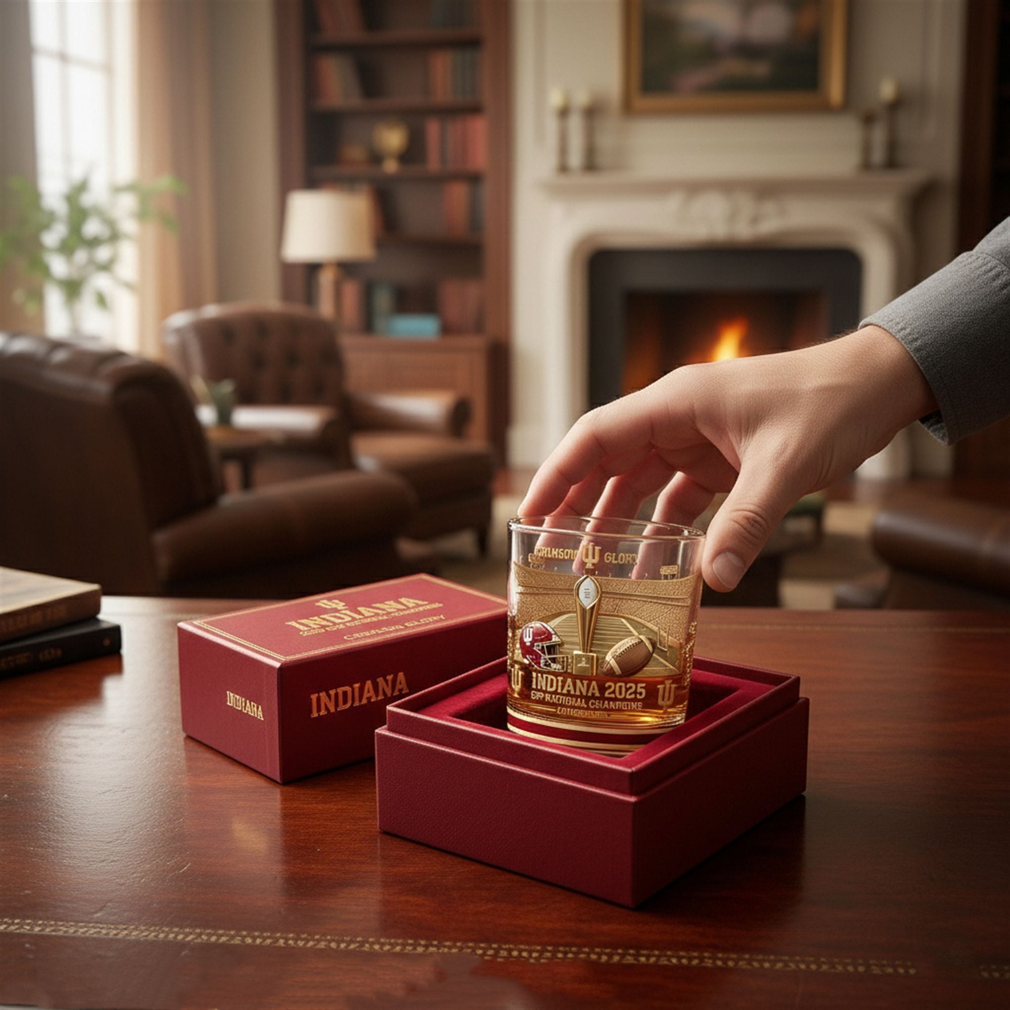 Hoosiers 2025 CFP Champions Go Hoosiers Whiskey Glass 2 Hoosiers 2025 CFP Champions Go Hoosiers Whiskey Glass 2