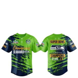 2026 Seahawks Champions Two Time Super Bowl LX Jersey 1