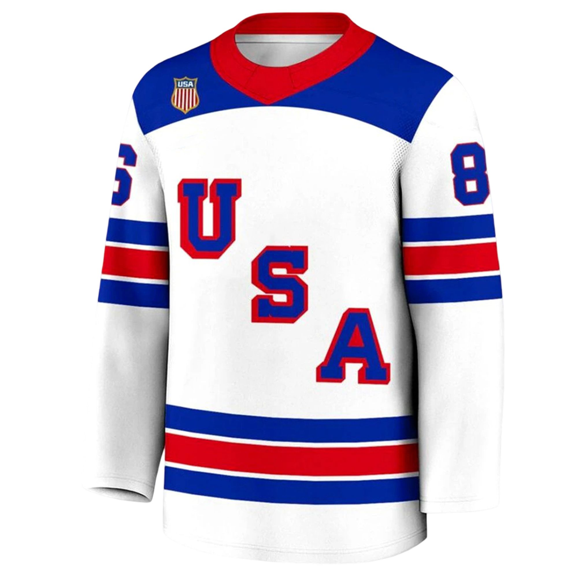 Jack Hughes Golden Goal 86 Signature Hockey Jersey 2 Jack Hughes Golden Goal 86 Signature Hockey Jersey 1