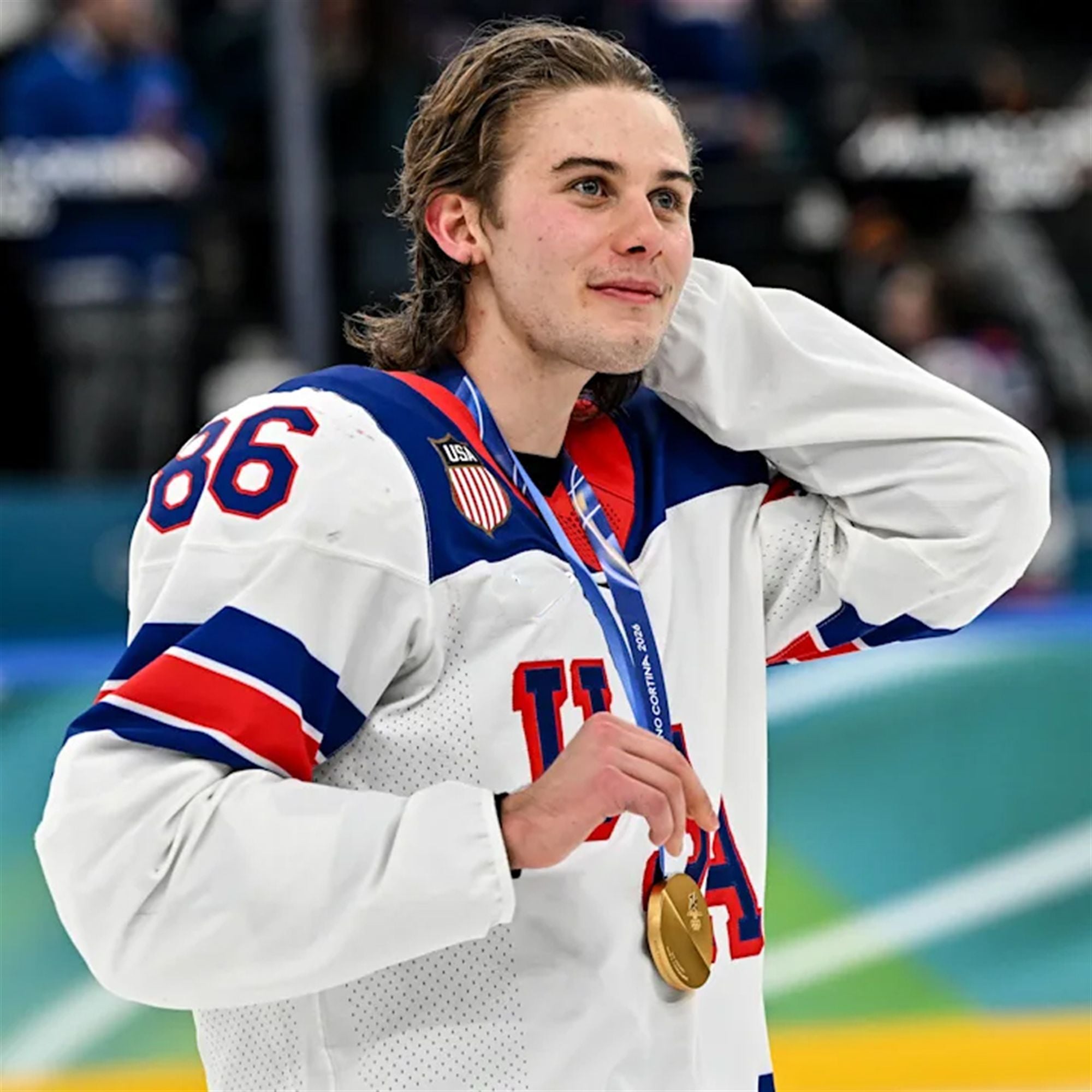 Jack Hughes Golden Goal 86 Signature Hockey Jersey 4 Jack Hughes Golden Goal 86 Signature Hockey Jersey 4