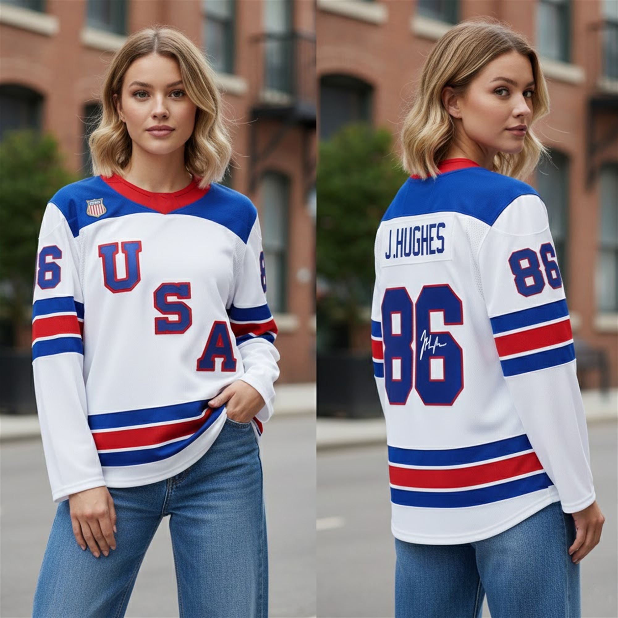 Jack Hughes Golden Goal 86 Signature Hockey Jersey 5 Jack Hughes Golden Goal 86 Signature Hockey Jersey 5