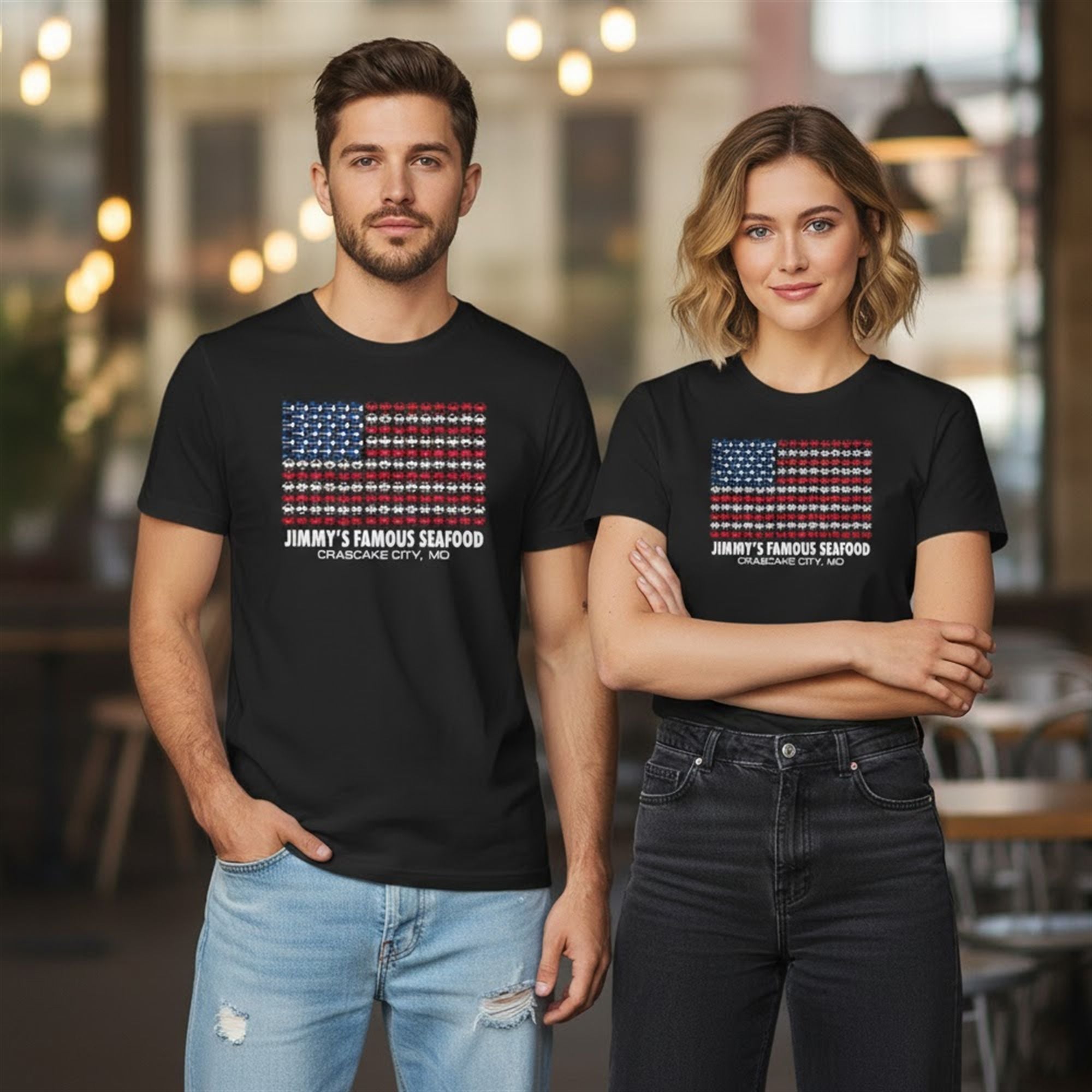 Jimmy's Famous Seafood Crab Flag Shirt Jimmy's Famous Seafood Crab Flag Shirt