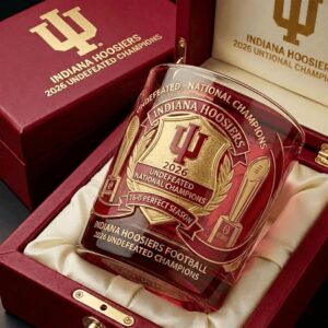 2026 Hoosiers Undefeated National Champions Whiskey Glass 1