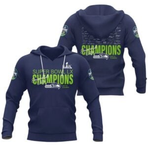 7 2026 Seahawks Super Bowl LX Champions Emerald City Hoodie