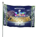 Seahawks Two Time Super Bowl LX Champions 2014 2025 Flag