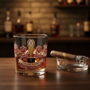 0 2026 Hoosiers College Playoff National Champions Whiskey Glass 1
