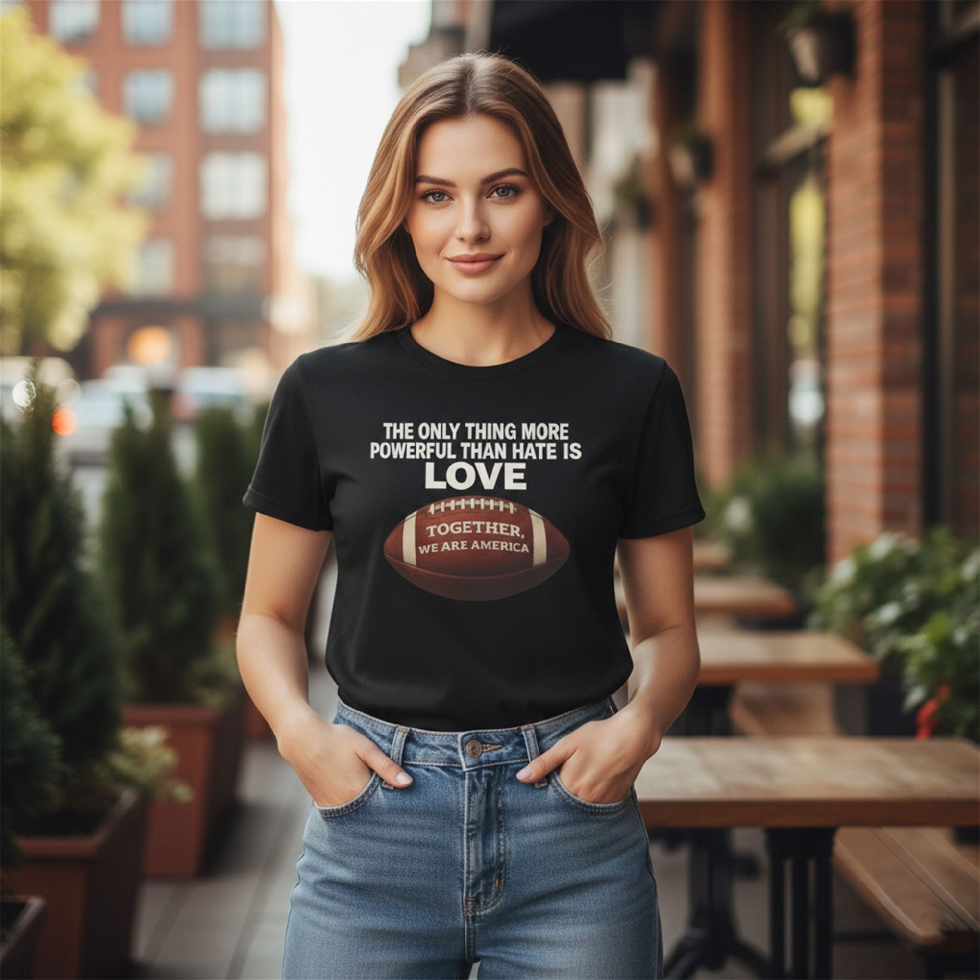 The Only Thing More Powerful Than Hate is Love Together We Are America Shirt 10 9