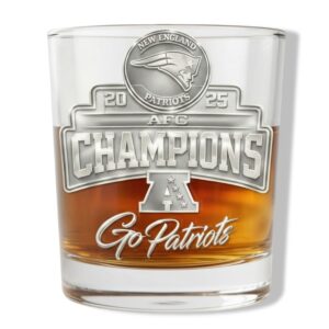 0 Patriots 2025 AFC Champions Commemorative Whiskey Glass