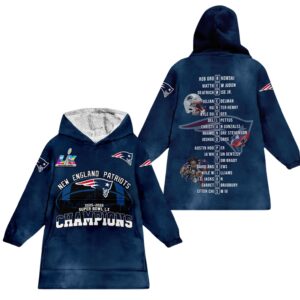 Patriots 2025 2026 SB LX Champions Blanket Hoodie 0