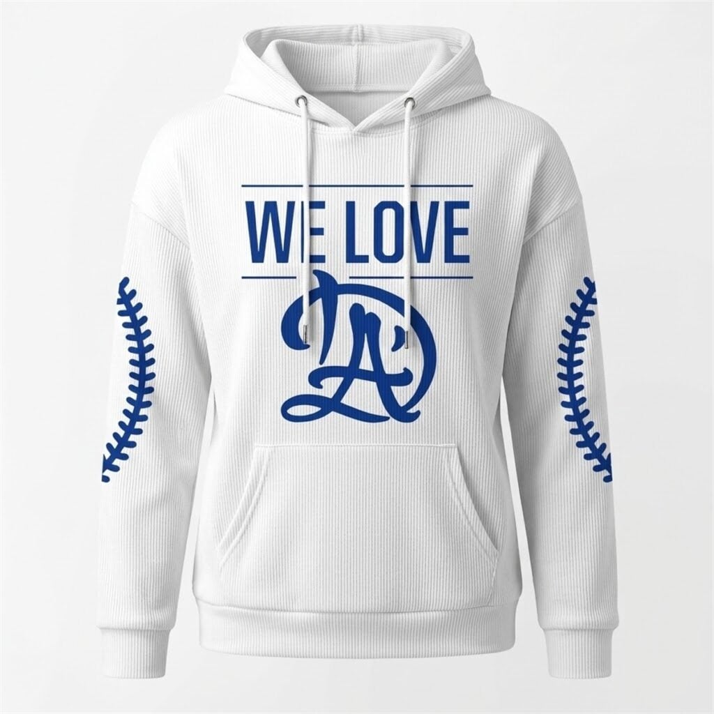 2026 We Love Los Angeles Dodgers Waffle Hoodie 3 1 2026 We Love Los Angeles Dodger Waffle Hoodie