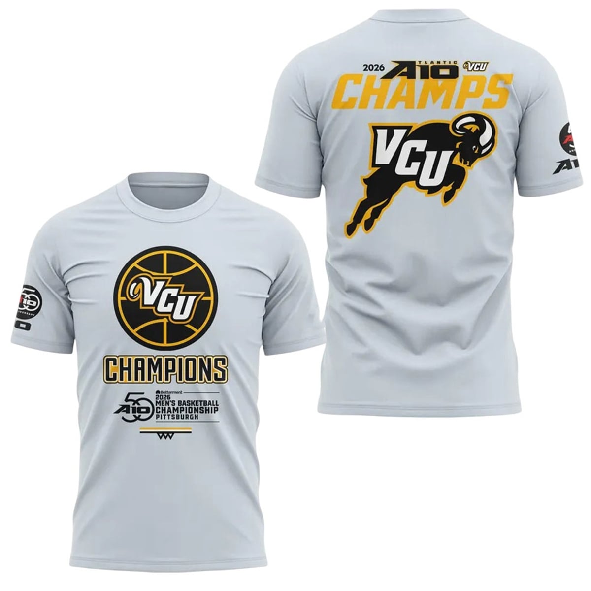 VCU Rams Men's Basketball 2026 A10 Champions Shirt 1 1 VCU Rams Mens Basketball 2026 A10 Champions Shirt