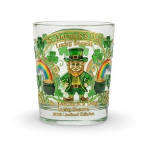 2026 St Patricks Day Lucky Leprechaun Whiskey Glass 1