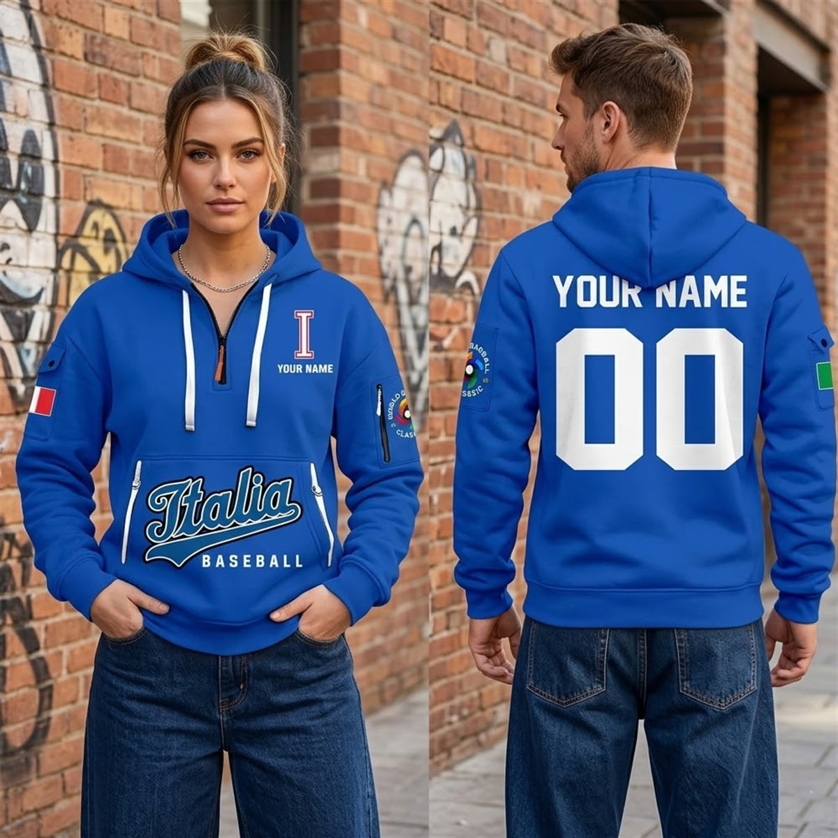 2026 Italia World Baseball Classic Quarter Zip Hoodie 7