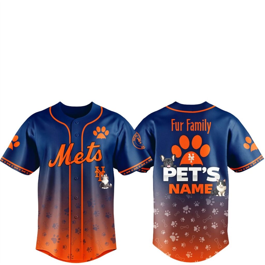2026 New York Mets Fur Family Pet Game Night Jersey 1
