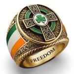 2026 St Patrick Day Irish Flag And Shamrock Ring