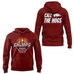 2026 Arkansas Razorbacks Mens Basketball Tournament Champs Call The Hogs Hoodie 0