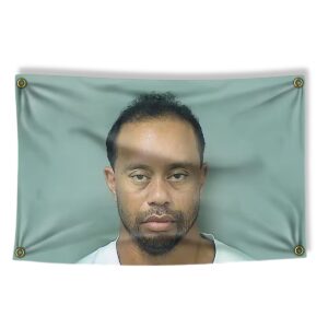 Tiger Woods Mugshot Flag 1