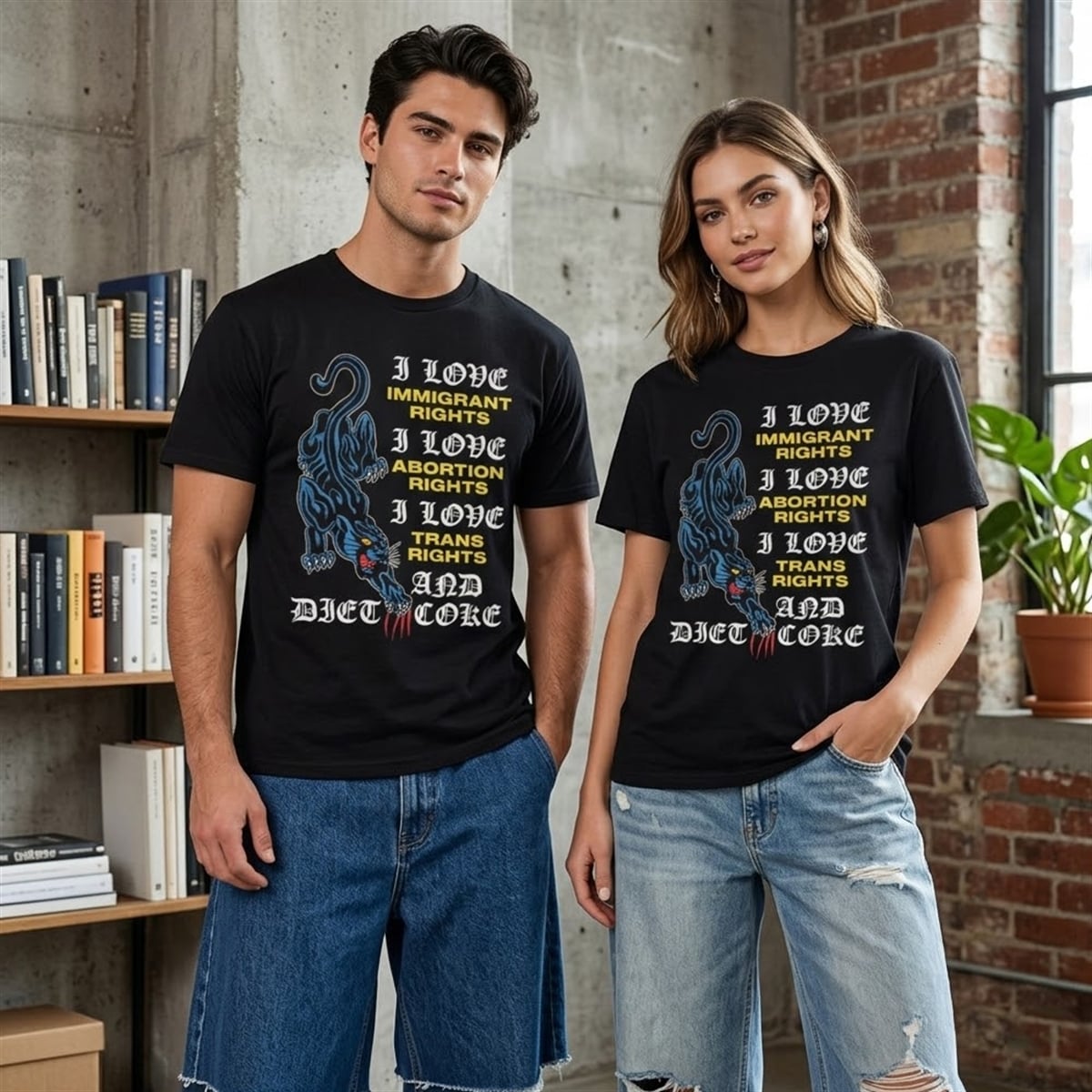 5 I Love Immigrant Rights I Love Abortion Rights I Love Trans Rights And Diet Coke Shirt