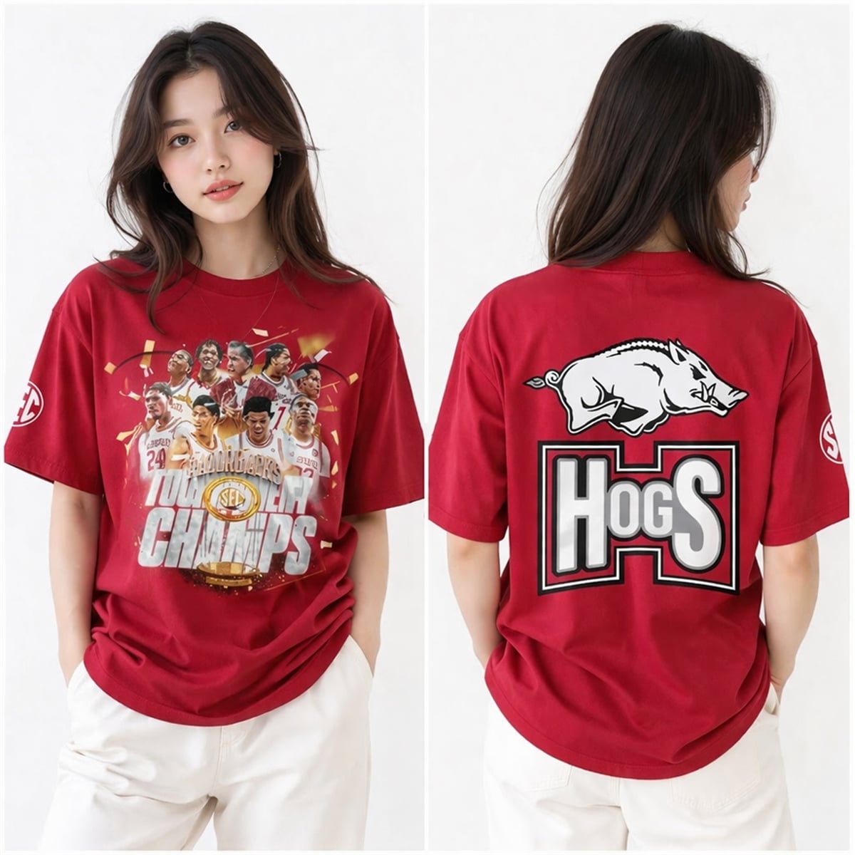 Arkansas Razorbacks 2026 SEC Men's Basketball Tournament Champions Shirt Arkansas Razorbacks 2026 SEC Men's Basketball Tournament Champions Shirt