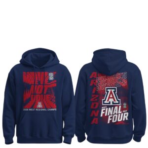1 Arizona Wildcats Mens Basketball 2026 West Regional Champions Final Four Hoodie
