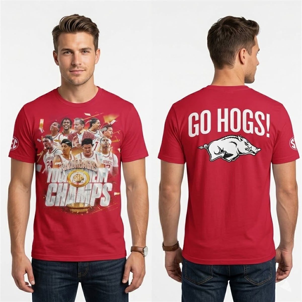 Arkansas Razorbacks Men's Basketball Tournament Champions 2026 Go Hogs Shirt Arkansas Razorbacks Men's Basketball Tournament Champions 2026 Go Hogs Shirt