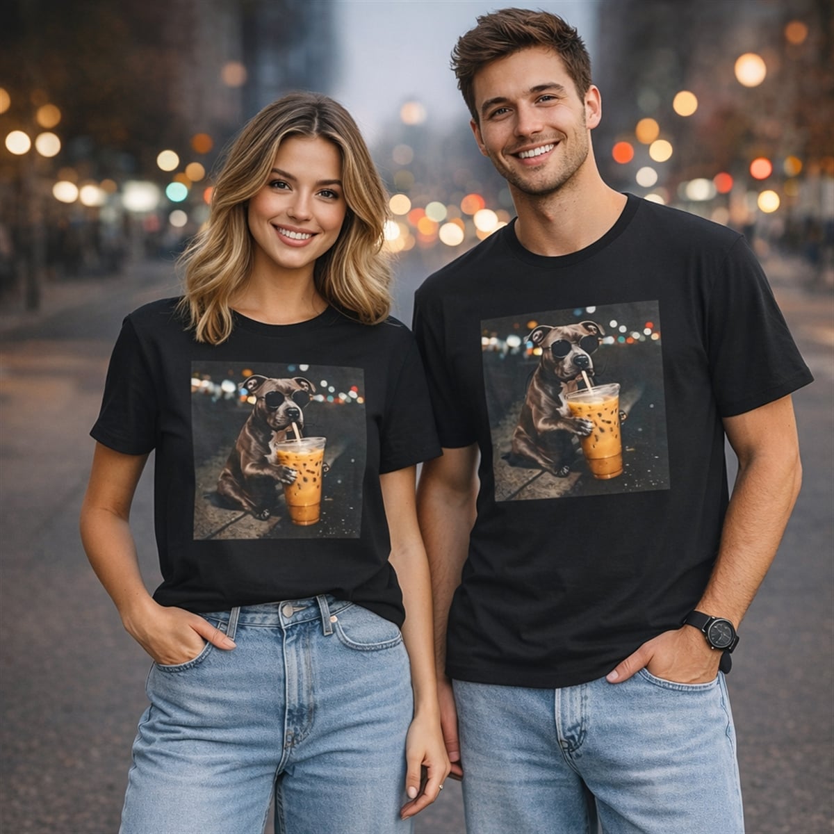 9 Dog Drinking Coffee Sunglasses shirt