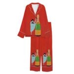 A Girl Reads A Book And Drinks Champagne Pajama Set