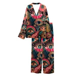 Surreal Flower Eyeball Botanical Evil Eye Pajama Set 1