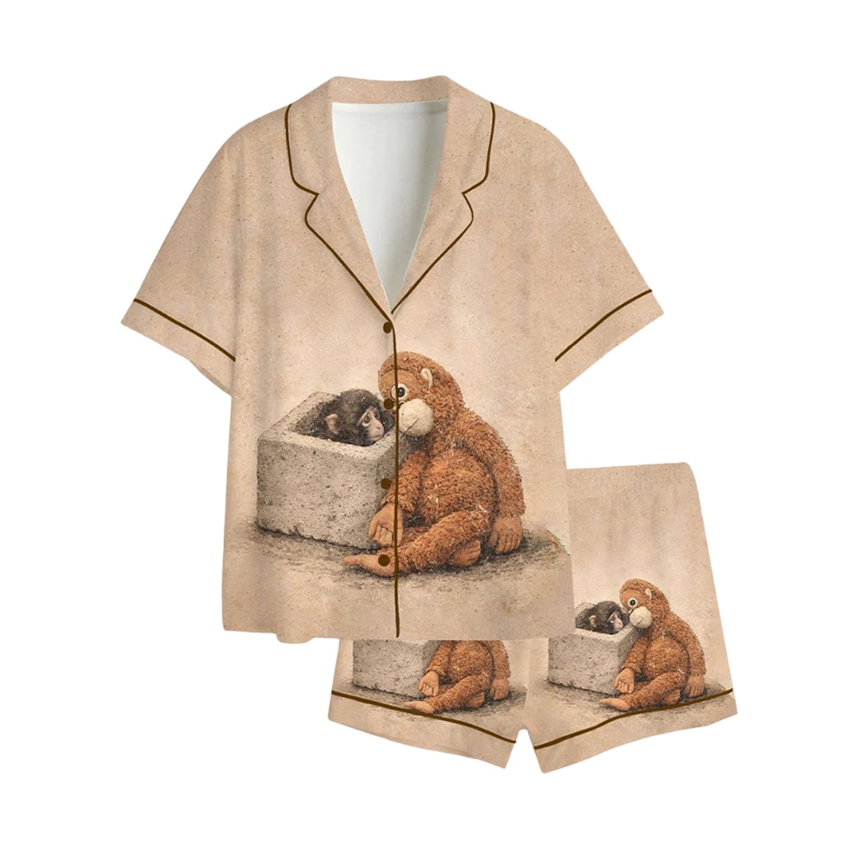 Monkey Punch Holding Plush Toy Pajama Set 2 Monkey Punch Holding Plush Toy Pajama Set 2