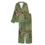 Muted Race Day Vintage Modern Equestrian Cottagecore Horse Pajama Set