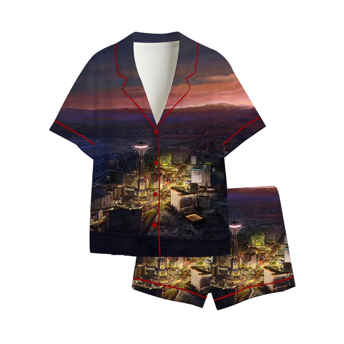 New Vegas Skyline Night View Pajama Set 1 New Vegas Skyline Night View Pajama Set 1