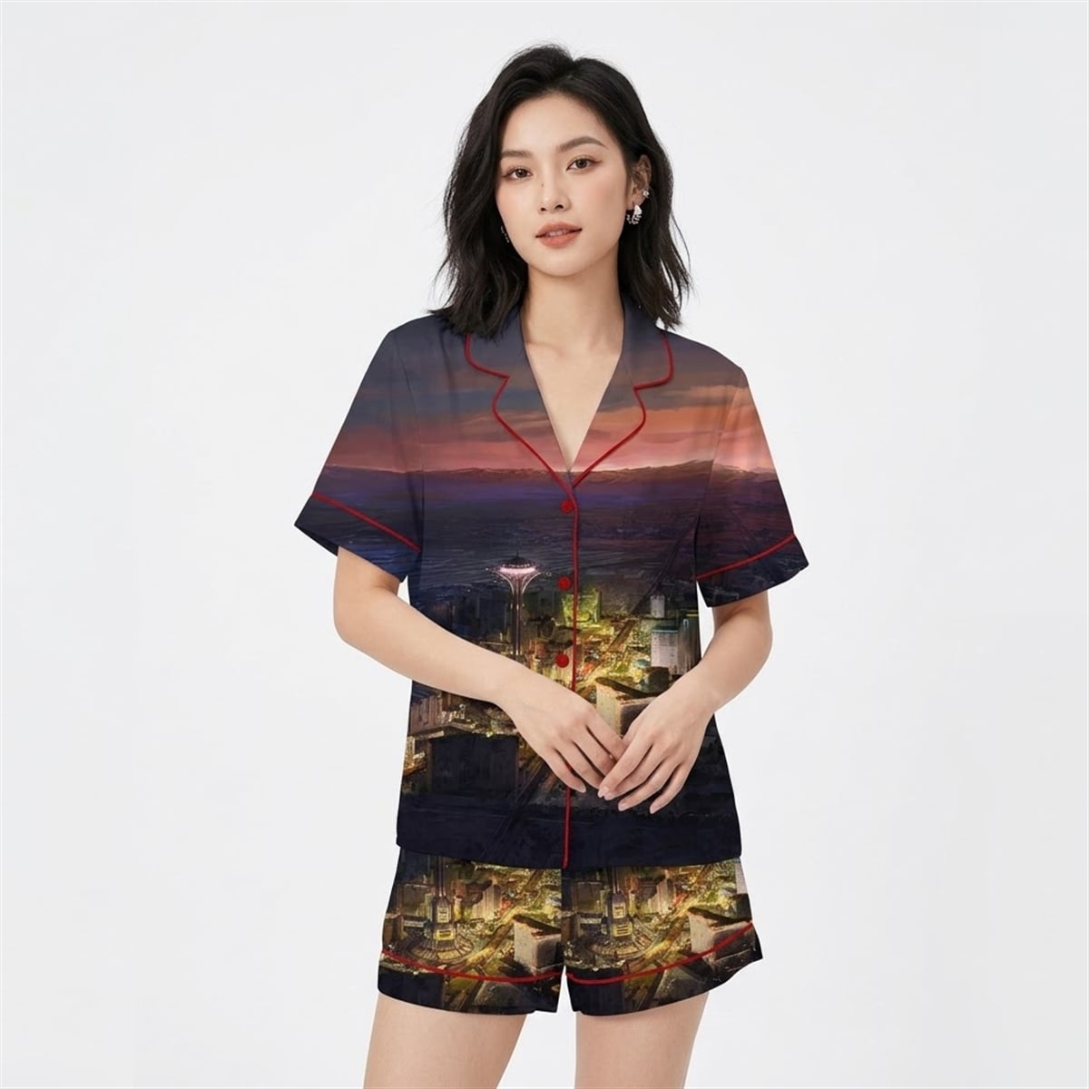 New Vegas Skyline Night View Pajama Set 3 New Vegas Skyline Night View Pajama Set 3