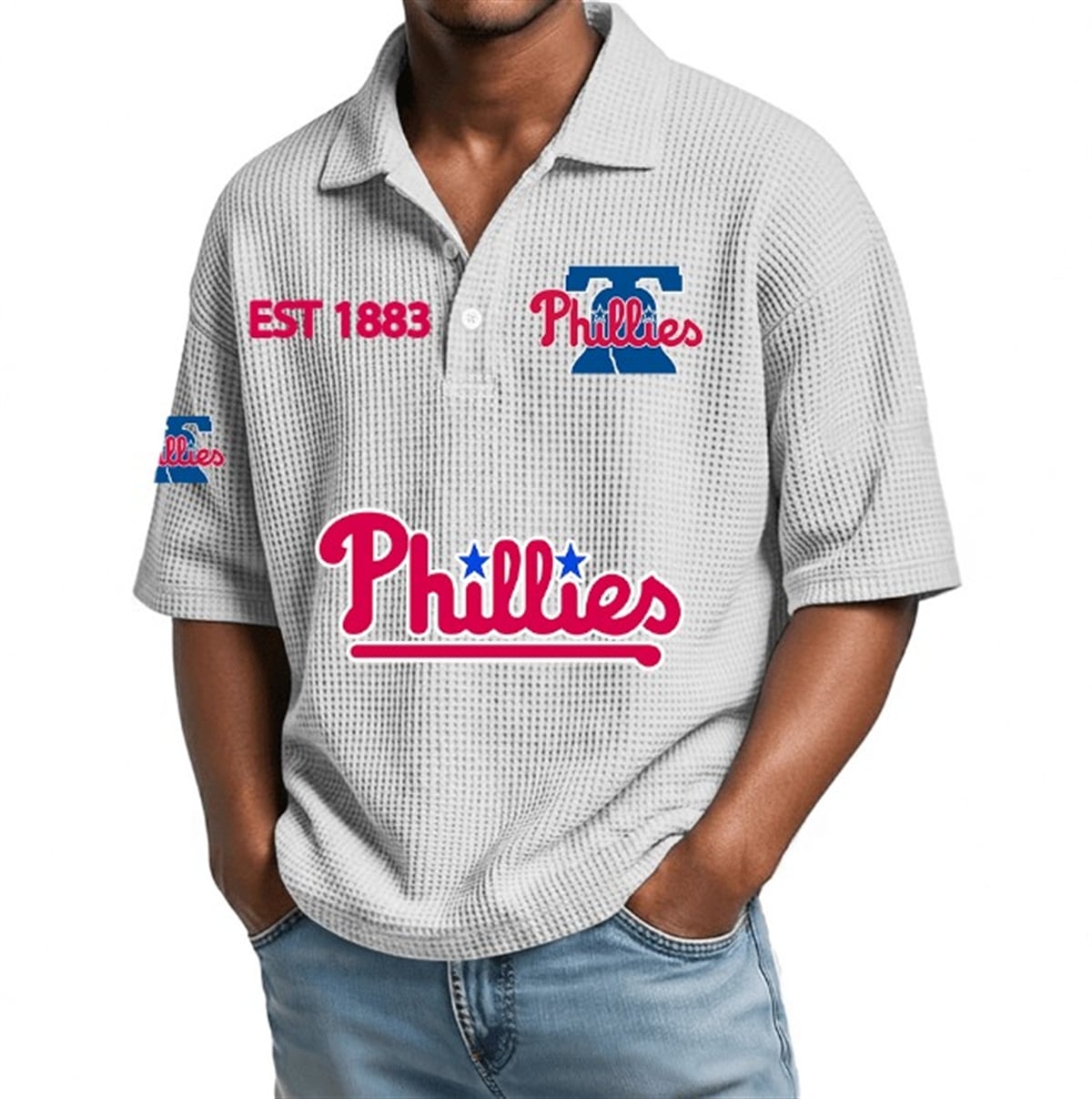 Philadelphia Phillies EST 1883 Waffle Polo 3 Philadelphia Phillies EST 1883 Waffle Polo 3