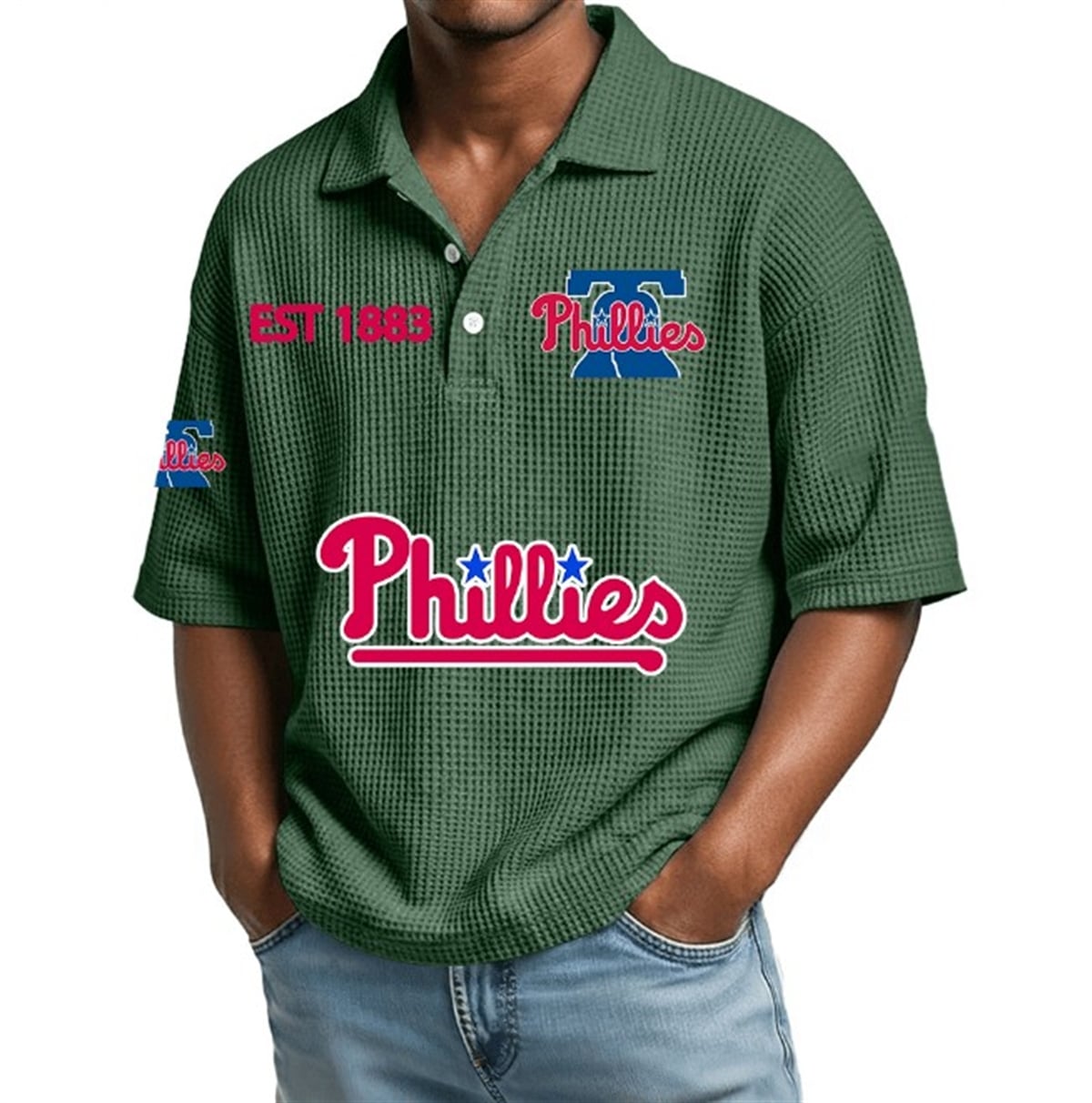 Philadelphia Phillies EST 1883 Waffle Polo 4 Philadelphia Phillies EST 1883 Waffle Polo 4