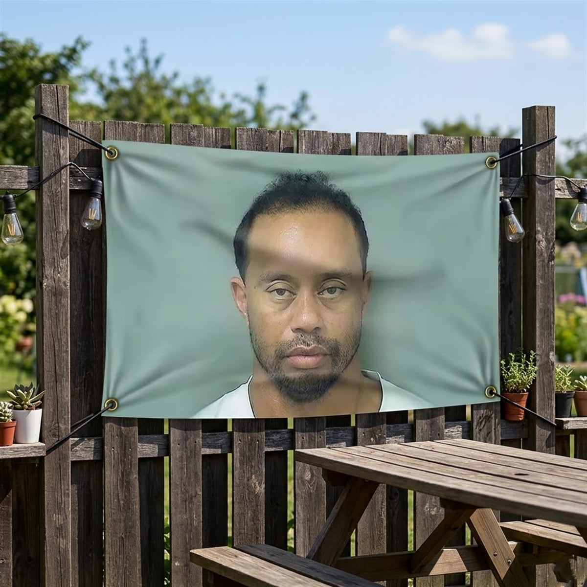 Tiger Woods Mugshot Flag 2 Tiger Woods Mugshot Flag 2
