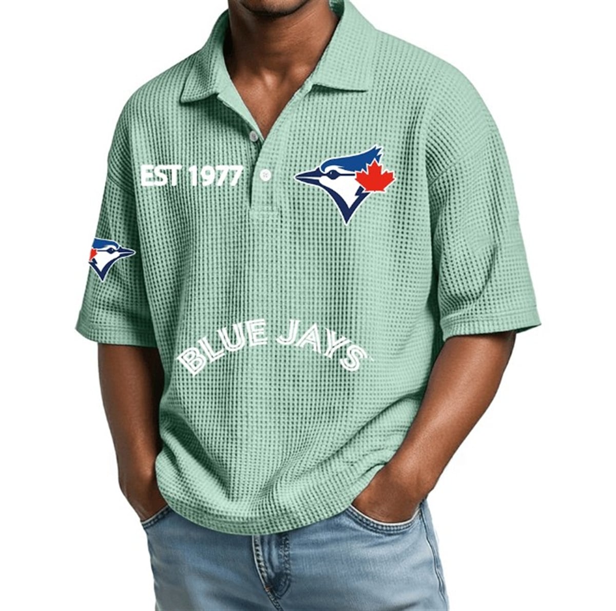 Toronto Blue Jays EST 1977 Waffle Polo 3 Toronto Blue Jays EST 1977 Waffle Polo 3