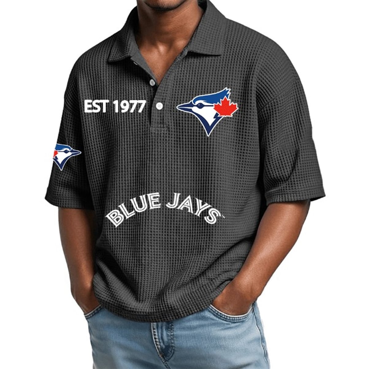 Toronto Blue Jays EST 1977 Waffle Polo 4 Toronto Blue Jays EST 1977 Waffle Polo 4