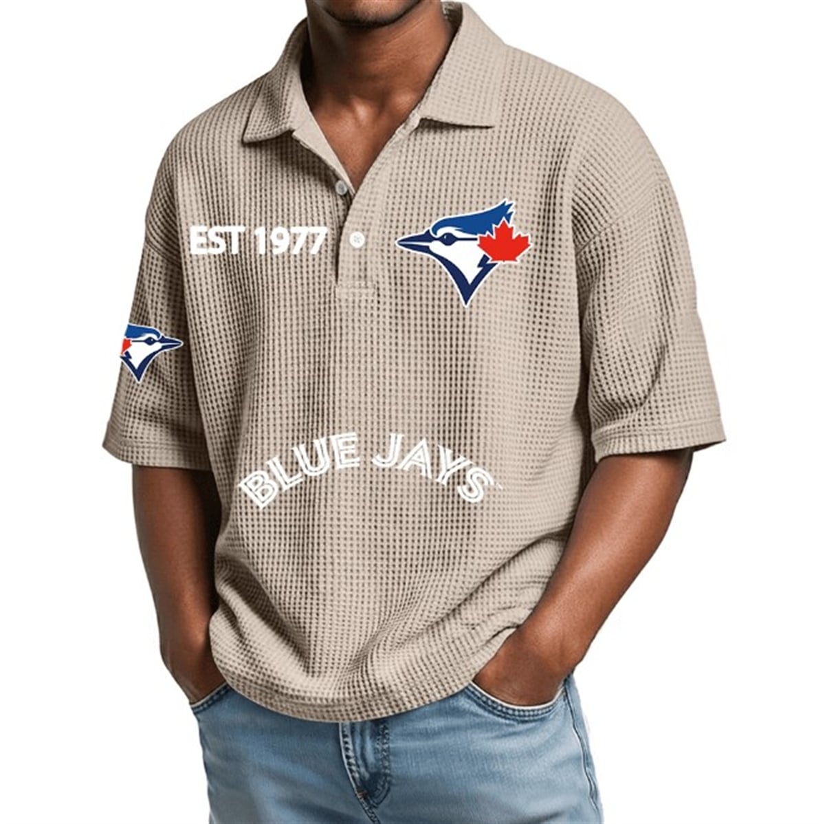 Toronto Blue Jays EST 1977 Waffle Polo 5 Toronto Blue Jays EST 1977 Waffle Polo 5