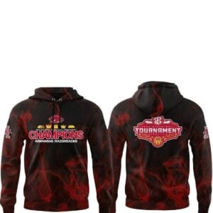 1 2026 Arkansas Razorbacks SEC Tournament Champions Red Smoke Hoodie