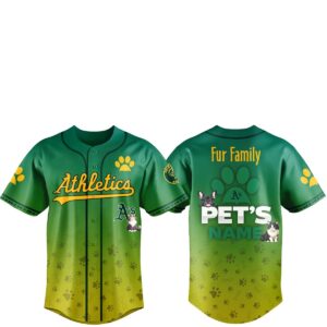 2026 Athletics Fur Family Pet Game Night Jersey 1