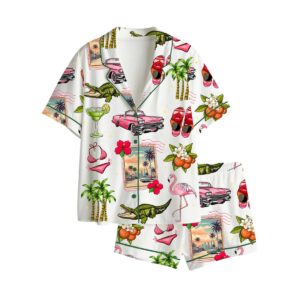 Florida Beach Summer Vacation Tropical Travel Miami Vacation Pajama Set 1
