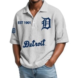 Detroit Tigers EST 1976 Waffle Polo 1