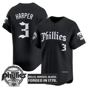 2026 Philadelphia Phillies Bells Brinks Black Forged In 1776 Jersey 1