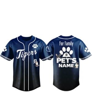 2026 Detroit Tigers Fur Family Pet Game Night Jersey 1