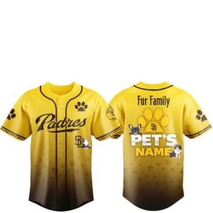 2026 SD Padres Fur Family Pet Game Night Jersey 1