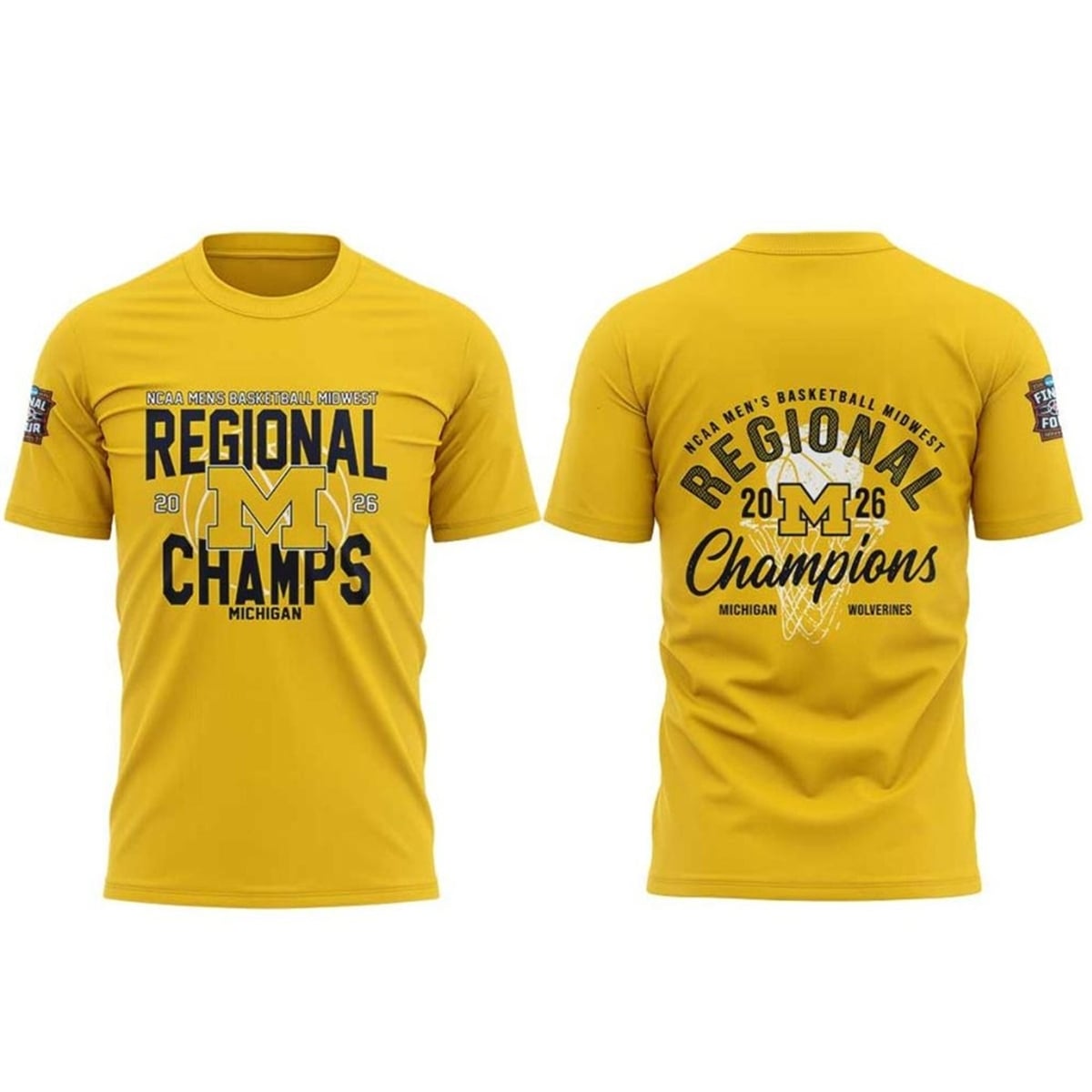 Michigan Wolverines 2026 Men's Basketball Midwest Regional Champions Hoodie 3 2 Michigan Wolverines 2026 Mens Basketball Midwest Regional Champions Shirt
