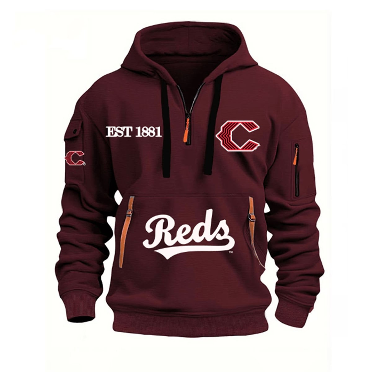 2026 Cincinnati Reds EST 1881 Quarter Zip Hoodie 1