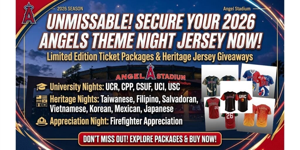 2026 Los Angeles Angels Theme Night Tickets & Jersey Giveaways