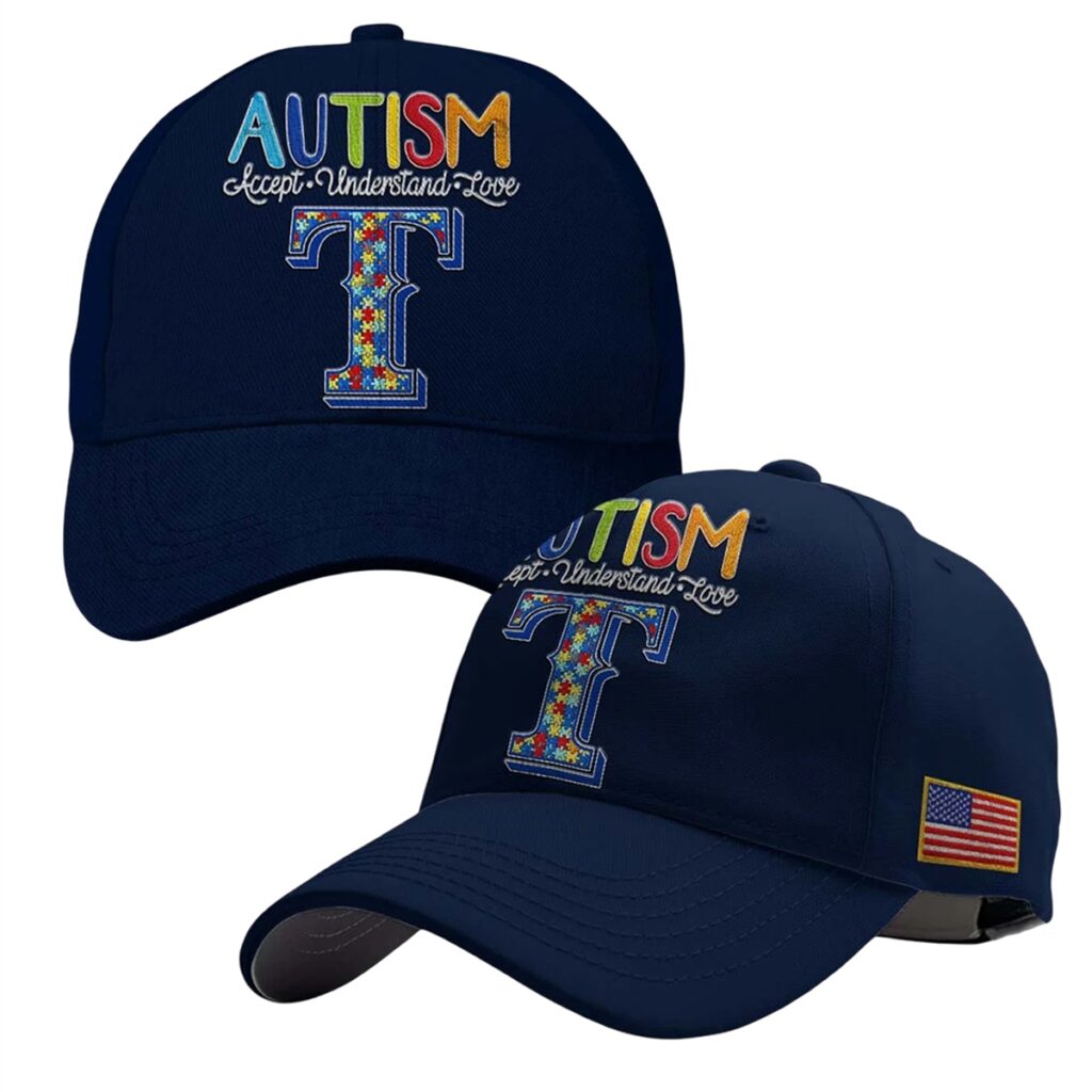 2026 Texas Rangers Autism Accept Understand Love Hat - Grishko