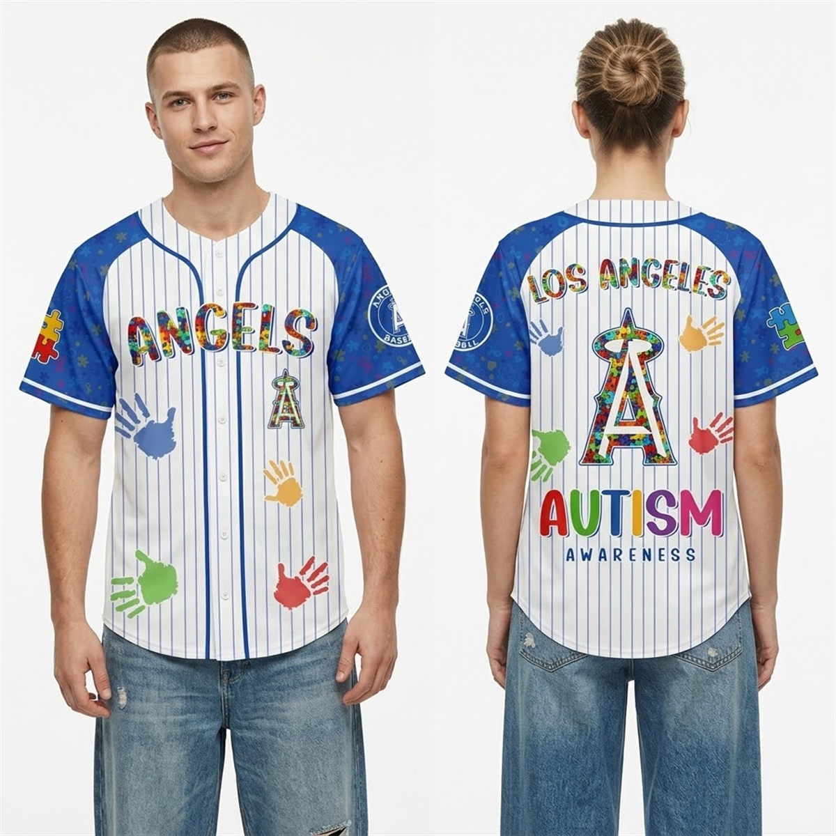 5 2026 Los Angeles Angels Autism Awareness Day Jersey 5 2026 Los Angeles Angels Autism Awareness Day Jersey